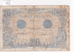 Billet De 20 Francs Bleu Du 19 Février 1912 - K.1236 Alph 611 @ N° Fayette : 10.2 - 20 F 1905-1913 ''Bleu''