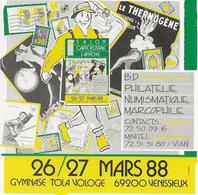 VENISSIEUX - 4 EME SALON DE LA CARTE POSTALE ET DE L'AFFICHE -MARS 1988 - Sammlerbörsen & Sammlerausstellungen