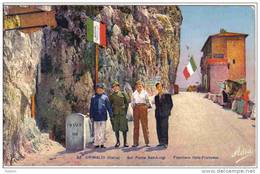 Carte Postale Douanes  Douaniers Frontière Franco Italienne à Grimaldi Vintimiglia Trés Beau Plan - Douane