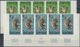 Afar Und Issa: 1975, Wildlife, 15fr. Chlorocebus And 200fr. Aardvark, 15 Imperforate Sets (block Of - Other & Unclassified