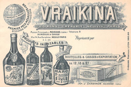 MOIRANS - Vins Et Spiritueux Vraikina - Bouteilles Bandy, Gentiane, Marc - Alcool S. Chorot Fils - Grenoble, Neuilly... - Moirans