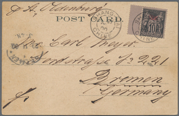 China - Fremde Postanstalten / Foreign Offices: France, 1896/1903, Ppc Real Used At The 10 Ct. Or 5 - Other & Unclassified