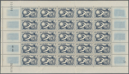 Französisch-Polynesien: 1958, 7fr. "Human Rights", Two Folded Sheets Of 25 Stamps Each, Mint Never H - Ongebruikt