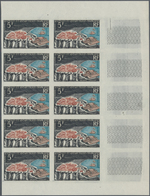 Französische Gebiete In Der Antarktis: 1963, 5fr. "Archipel Crozet" Imperforate, Marginal Block Of T - Covers & Documents