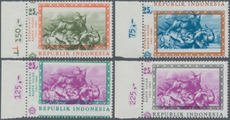 Indonesien: 1967, Painting From Raden Saleh 25r. 'forest Fire' In A Lot With About 750 Stamps Mostly - Indonesië