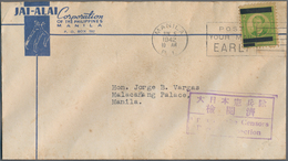 Japanische Besetzung  WK II - Philippinen: 1942, 2 C. Green Covers (5) To The Chairman Of The Philip - Philippinen