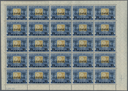 Kolumbien: 1933, 400th Anniversary Of Cartagena, 20c. On 1p. Blue/olive-yellow, 300 Stamps Within Mu - Kolumbien