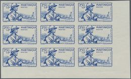 Martinique: 1941, Defence Of Empire, 1fr.+1fr. And 2.50fr.+1fr., Two Values In Imperforate Blocks Of - Otros & Sin Clasificación