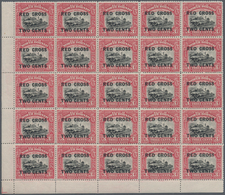 Nordborneo: 1918, Red Cross Overprints 1c., 2c., 3c., 4c., 5c., 6c., 8c., Seven Values In Blocks Of - Borneo Septentrional (...-1963)