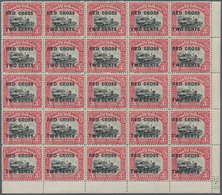 Nordborneo: 1918, Red Cross Overprints 1c., 2c., 3c., 4c., 5c., 6c., 8c., Seven Values In Blocks Of - North Borneo (...-1963)