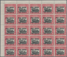 Nordborneo: 1918, Red Cross Overprints 1c., 2c., 3c., 4c., 5c., 6c., 8c., Seven Values In Blocks Of - North Borneo (...-1963)