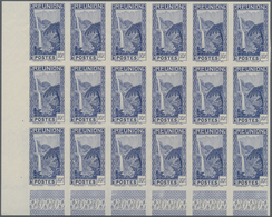 Reunion: 1933, Definitives Pictorials, 10c. "Waterfall" IMPERFORATE, Marginal Block Of 18 From The L - Ongebruikt