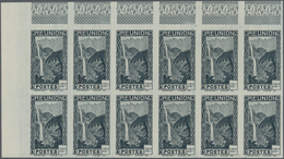 Reunion: 1933, Definitives Pictorials, 15c. "Waterfall" IMPERFORATE, Marginal Block Of Eight/of Twel - Nuevos