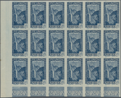 Reunion: 1938, Definitives Pictorials, 1.75fr. "Waterfall" IMPERFORATE, Marginal Block Of 18, Mint N - Unused Stamps