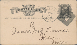 Vereinigte Staaten Von Amerika - Ganzsachen: 1878/82, Stationery Card 1 C. Black With Boston Duplex - Autres & Non Classés