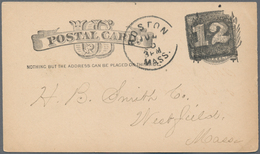 Vereinigte Staaten Von Amerika - Ganzsachen: 1880 (ca.), Stationery Card 1 C. Black With Boston Dupl - Sonstige & Ohne Zuordnung