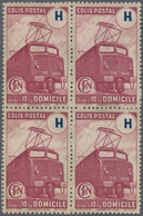 Thematik: Eisenbahn / Railway: 1945, France Parcel Stamps, "H" Purple "Domicile", Not Issued, Lot Of - Trenes