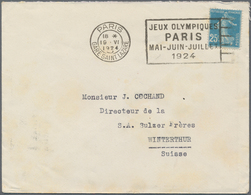 Thematik: Olympische Spiele / Olympic Games: 1924, Olympic Games In Paris, 10 Letters With Special M - Other & Unclassified