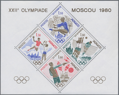 Thematik: Olympische Spiele / Olympic Games: 1980, MONACO: 1,10 To 1,80 F. Olympic Games 1980 Moscow - Andere & Zonder Classificatie