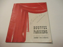 Mini Programme / Bouffes Parisiens/ Les J3 Ou La Nouvelle Ecole/François PERRIER/TRAMEL/Marcel VALLEE/ 1945   PROG257 - Programs