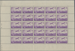 Frankreich: 1936, Airmails, 2.25fr. Violet, Two (folded) Sheets With 25 Stamps Each (coins Dates "13 - Sammlungen