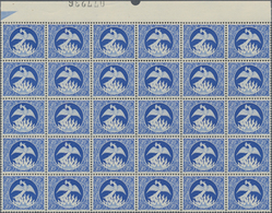 Frankreich: 1945, "Phoenix", Saving/Credit Stamp In Blue Without Value, Top Marginal Block Of 30, Mi - Colecciones Completas