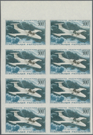 Frankreich: 1959, Airmails 300fr., 50 Imperforate Stamps Within Units, Mint Never Hinged. Maury PA35 - Collections