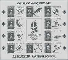 Frankreich: 1992, Olympic Games Albertville, Imperforate Souvenir Sheet In Black, Special Edition, L - Colecciones Completas