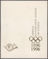 Griechenland: 1996, 100 Years Of Modern Olympic Games, Three Souvenir Sheets MNH In A Souvenir Folde - Used Stamps