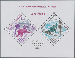 Monaco: 1980, Olympic Lake Placid, Bloc Speciaux, 100 Pieces Unmounted Mint. Maury BS12, Yvert BS 12 - Nuevos