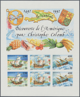 Monaco: 1992, Europa-Cept, Souvenir Sheet IMPERFORATE, Ten Pieces Unmounted Mint. Maury 1861A Nd (10 - Nuevos