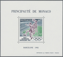 Monaco: 1992, Olympic Games Barcelona 1992 (Soccer) Special Miniature Sheet, 100 Copies Mint Never H - Ungebraucht