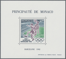 Monaco: 1992, Olympic Games Barcelona 1992 (Soccer) Special Miniature Sheet, Ten Copies Mint Never H - Unused Stamps
