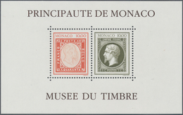 Monaco: 1992, Monaco Stamp Museum, Souvenir Sheet Without Impression Of Postmarks, 25 Copies Unmount - Neufs
