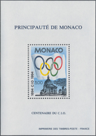 Monaco: 1994, 100 Years Olympic Committee (olympic Flag And Sorbonne University In Paris) Perforated - Ungebraucht