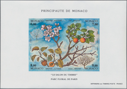 Monaco: 1994, The Four Seasons (Apricot), Souvenir Sheet IMPERFORATE, 10 Pieces Mint Never Hinged. M - Unused Stamps