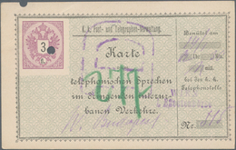 Österreich - Telefonsprechkarten: 1889: Bestand Von 79 Gebrauchten Telefonkarten Doppeladler '3 Fl.' - Other & Unclassified