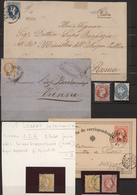 Österreichische Post In Der Levante: 1864/1883 (ca.), Lot Von Fünf Marken Und Drei Belegen, Dabei 2 - Eastern Austria