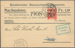 Schweiz - Privatganzsachen: 1908, Bestand Von 47 Gebrauchten Nachnahme-Privatganzsachen 10 Rp. Helve - Stamped Stationery