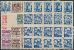 Spanien: 1943/1944, Holy Year, 20c.-75c., Complete Set In Blocks Of Ten, Mint Never Hinged. Edifil 9 - Neufs