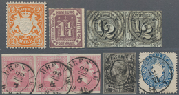 Deutschland: 1860 - 1900 (ca.), Kleiner Posten, Zumeist Altdeutsche Staaten Auf Drei Steckkarten, Zu - Collections