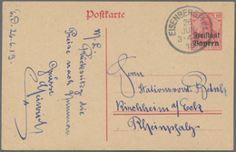 Bayern - Ganzsachen: 1919, 18 Bedarfs-Ganzsachen Ohne Zusatzfrankatur Mit Stempeln Aus Der Pfalz. - Otros & Sin Clasificación