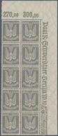 Deutsches Reich - Weimar: 1924, Flugpost Holztaube In Eckrand-10er-Blocks Rechts Oben, Postfrisch. M - Collections