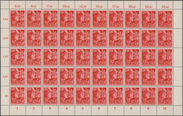 Deutsches Reich - 3. Reich: 1945, SA/SS Gezähnt, 500 Komplette Serien In Gefaltenen Originalbögen, P - Cartas & Documentos