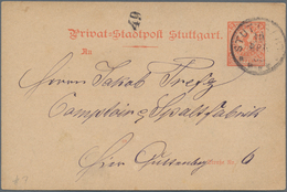 Deutsches Reich - Privatpost (Stadtpost): 1886 - 1889 (ca.), Umfangreicher Ganzsachen-Posten Der PRI - Postes Privées & Locales