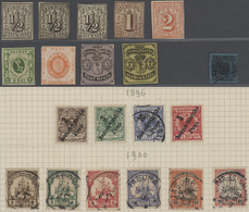 Deutschland: 1860/1950 (ca.), Konglomerat Auf Steckseiten, Dabei Ungebrauchte Altdeutschland-Marken - Sammlungen