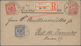 Deutschland: 1890-1955 Destination SÜDAMERIKA: Sechs Belege Nach Argentinien, Brasilien Bzw. Uruguay - Collections