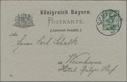 Bayern - Ganzsachen: 1870/1920 (ca.), Partie Von Ca. 75 Gebrauchten Und Ungebrauchten Ganzsachen, Da - Sonstige & Ohne Zuordnung