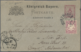 Bayern - Ganzsachen: 1884-1899: 13 Ganzsachenkarten, Teils Frageteile, Eine Doppelkarte, Nach Versch - Other & Unclassified