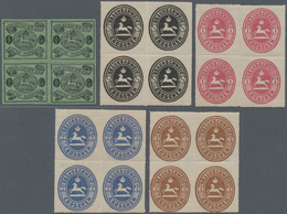 Braunschweig - Marken Und Briefe: 1863/1865, Lot Von Fünf Ungebrauchten 4er-Blocks: MiNr. 10 A (waag - Braunschweig